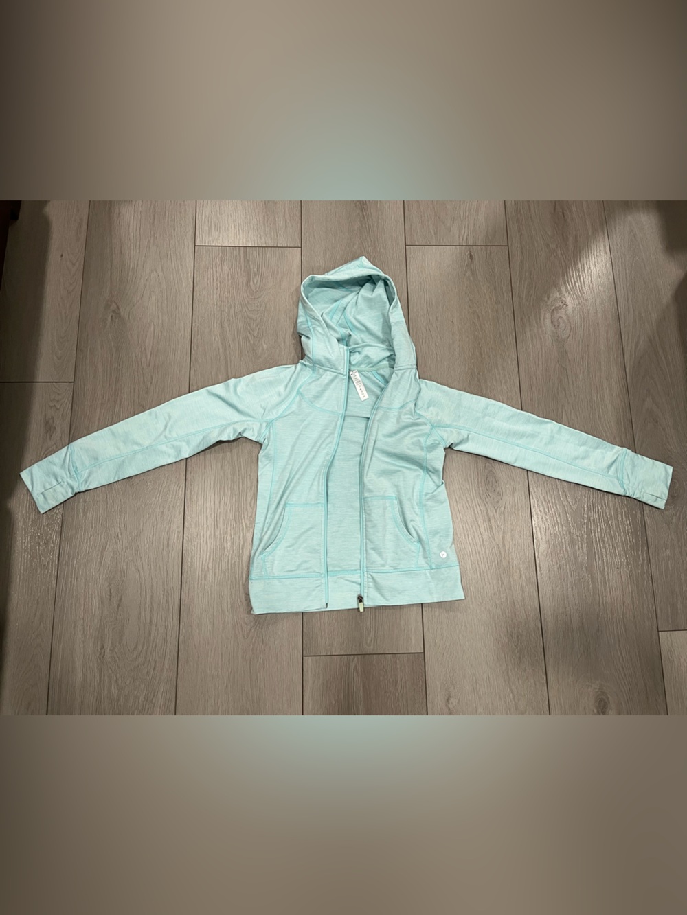 90 Degree Girls' Light Blue Hooded Zip Jacket Active Sport Sweater